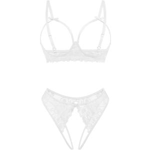 Avidlove Women's Exotic Lingerie Sets Naughty 2 Pieces Bra Panty Set Sexy Cutout Lace Lingerie (L)