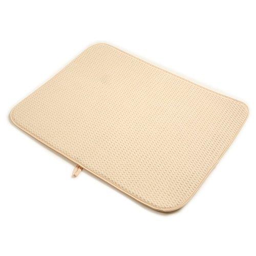24 by 18-Inch Microfiber Dish Drying Mat, Cream