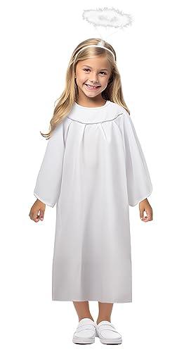 HOMELEX Kids Angel Costume With Halo Christmas Church Robes Angel Dress for Girl Size L