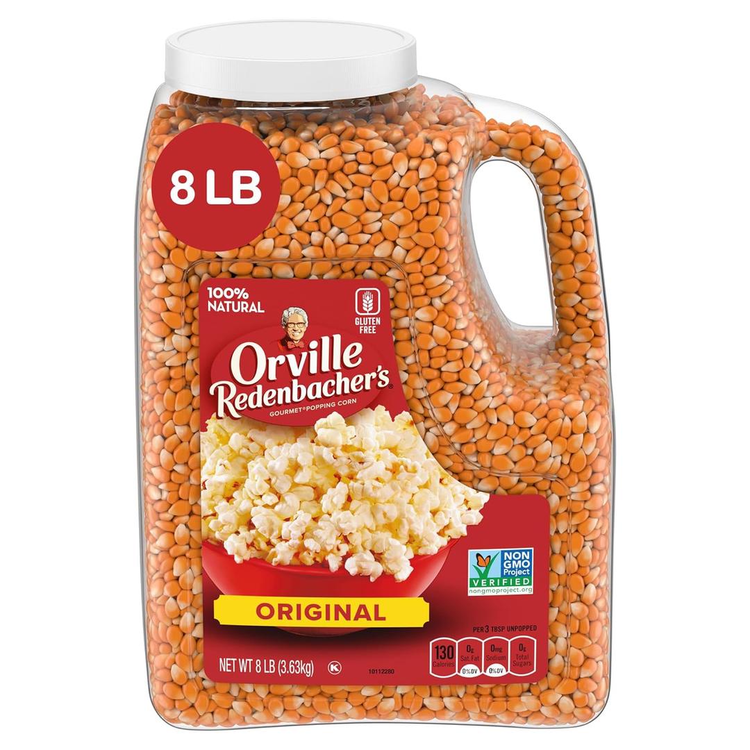 Orville Redenbacher's Gourmet Popcorn Kernels, Original Yellow, 4g Fiber Per Serving, 8 lb. (EXP 12/24/26)
