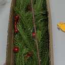 Artificial Christmas Norfolk Pine Branches - 3 Pcs 27.5" Real Touch Faux Greenery Stems with Red Berry Pine Cones Picks for Vases Xmas Tree DIY Craft Wreaths Garland Holiday Outdoor Indoor Decor