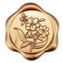 Yoption Orchid Flowers Wax Seal Stickers, 50 Pack Antique Gold Wax Seal Stickers Self Adhesive Envelope Seals for Wedding Party Birthday Christmas Invitations