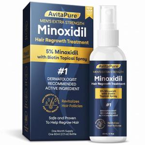 5% Minoxidil for Men Spray: Extra Strength Mens Hair Regrowth Treatment | FAST-DRYING & NON-GREASY | PG-FREE & LOW IRRITATION | GENTLE & SAFE