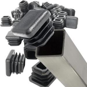 Premium Grade 3/4 Inch Extra Durable Square Tubing End Cap (50 Pack) for 14-20 Gauge Thicker Wall Tubing - Plastic Plugs