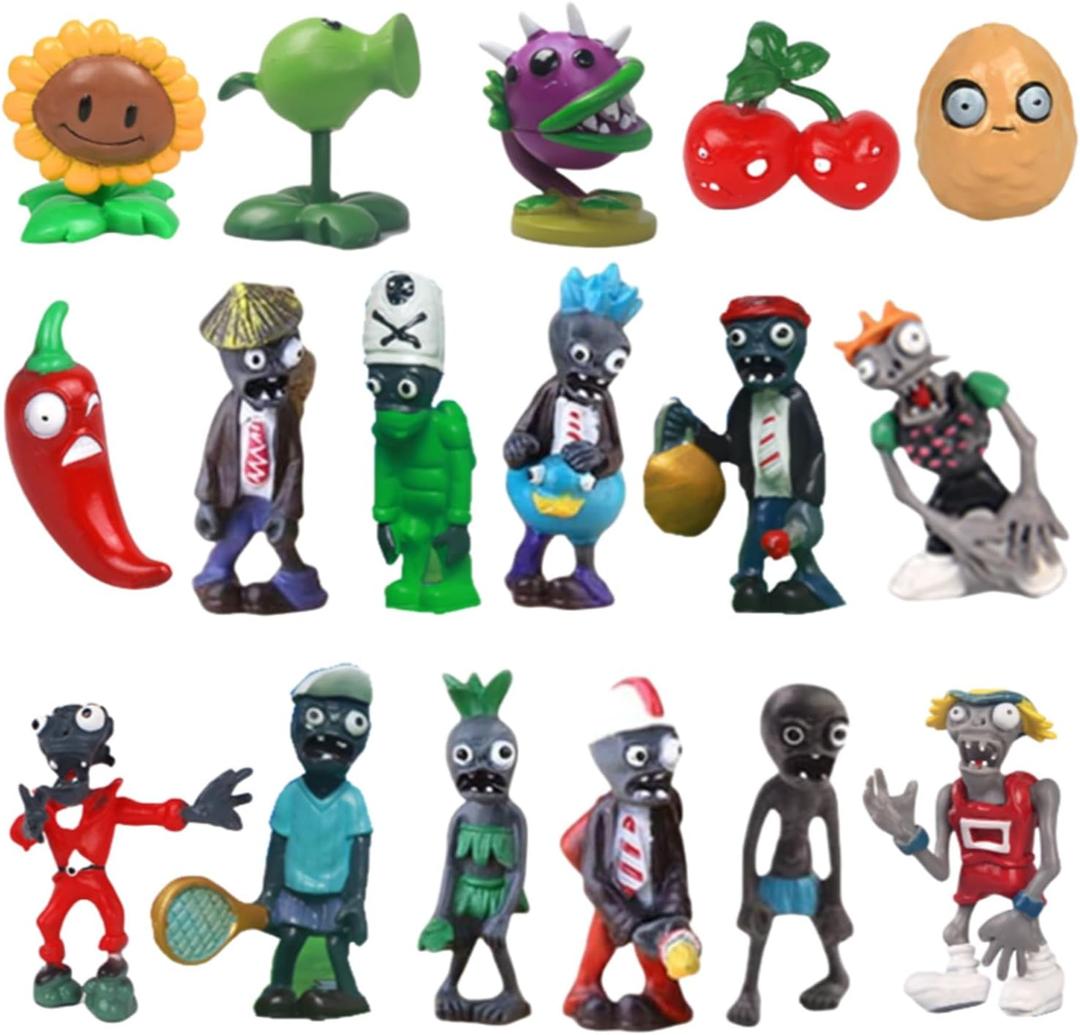 JHESAO 17 PCS Plants PVZ Toys Set Zombies Figurines Series PVZ PVC Toys New, Great Gifts for Kids and Fans, Birthday and Party