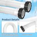 2 Pack Pool Hoses for Above Ground Pools 59"x1.5" With 2 Type B Hose Adapters - Pool Pump Hose Accessories - Above Ground Pool Hose Replacement - Pool Pump Hoses for Above Ground Pools