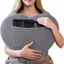 Zomaple Open Heart Surgery Pillow + 2 Gel Pack, Grey Eases Chest Pressure for Calmer Rides & Rest Hot/Cold Comfort, Torso Support, Cover Included Gift-Ready Heart Pillow for After Heart Surgery