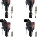 Pindex 4 Pack UF491 Ignition Coil Pack 12578224 and Spark Plugs XP5263 Coil Pack Kits Compatible with Chevy Equinox 10-17 Malibu 08-14 GMC Terrain 10-17 Buick Verano 12-17 2.0L 2.2L 2.4L L4