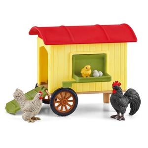 Schleich Mobile Chicken Coop Playset with Exclusive Toy Chickens