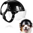 Petmolico Safety Helmets for Dogs, Dog Helmet with Anti-UV Clear Goggles&Ear Holes&Adjustable Strap, Comfortable&Protective Goggles Helmet for Small Animals for Outdoor Driving/Riding/Hiking/Biking