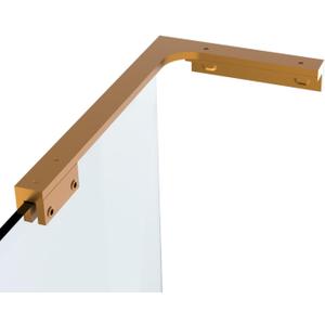 Shower Glass Support Bar, Both Sides Available, Frameless Bathroom Glass Clamp L Shape Panel Bracket, No Drill，Fixed Shower Panel to Wall (BRUSE Gold)