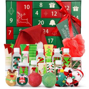 Advent Skincare Calendar 2025 for Adults Women, 24 Days of Beauty Christmas Countdown Calendar, Holiday Christmas Gifts Baskets for Girls, Teen Girls, Wife, Bath and Body Gift Set with Lotion