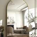 HARRITPURE 86x46 inch Full Length Mirror - Oversized Arched Mirror Aluminum Frame Full Body Floor Mirror with Stand for Living Room,Bedroom,Cloakroom,Gold