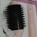 2.0 Dual Voltage Hair Dryer Brush - Travel 5-in-1 Hot Air Hair Styler with Auto Wrap Curlers, Air Straightener Adds Shine, Smooth, Curl & Volume for Salon Blowout, lonic Frizz Control, Pink
