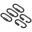 PATIKIL 5mm Steel Chain Quick Links, 5 Pack Screw Locking Chain Connector Oval Snap in Ring Hook Clips for Chandelier Backpack Tent, 88 Lbs Black