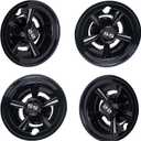 NOKINS Golf Cart SS Wheel Covers Hub Caps for Most Golf Carts 8 inch(Set of 4) (Black)