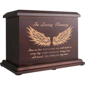 Cremation Memorial Urns for Human Ashes Adult Male Female, Wooden Urns Box and Casket for Ashes Men Women Child, Large Burial Funeral Urns for Ashes, Holds Up to 270 LBS