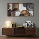 Modern Wall Art Brown Minimalist Wall Art for Living Room Beige Neutral Wall Pictures Gallery Style Piece, Framed Large Abstract Decor for Bedroom and Office Artwork for Walls 20×40IN