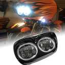 SUNPIE Compatible with H_arley Motorcycles 5-3/4" DRL Black Motorcycle Projector DRL Head light Compatible with Road Glide 2004~2013