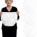 Adult Diaper Cover Plastic Pants, Washable Reusable Waterproof Underwear, Rubber Pants for Adults with Leak Protection, Adjustable Briefs for Incontinence Care (White, Large)