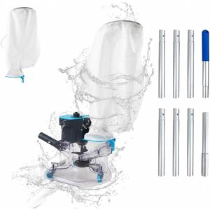 Cordless Pool Leaf Vacuum Cleaner with Dual Filter Bags & Pole