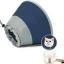 Cat Cone Collar Soft to Stop Licking, Adjustable, Foldable Lightweight Kitten Cones After Surgery Recovery for Cats & Kittens, Cat Cone Alternative (Solid Blue, S(Neck Girth:5"-9"))