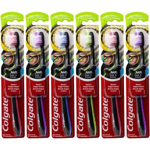 Colgate 360 Fresh N' Protect Toothbrush, Ultra Compact, Soft (Colors May Vary) - Pack of 6