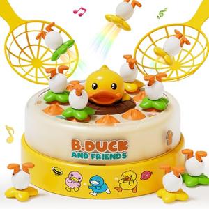 PANITU B.Duck Games, Bounce and Catch Board Game for Kids Age 4-6, Interactive & Music Pop Up Toy for Kid, Duck Games for 5-7 Boys Girls, Birthday Gifts for Toddlers 3-5