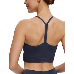 NANJI Seamless Sports Bra for Women - Padded Racerback Y Bra Low Impact Removable Pad for Fitness Gym Yoga Workout Top (XL)