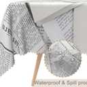 70x140inches Vintage Newspaper Tablecloth Black White Newspaper Printed Rectangular Table Cover Washable Wrinkle Free Polyester Fabric Table Cloth for Dining Room Kitchen Cafe Patio Home Decor