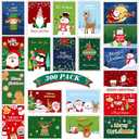 Crtiin 300 Set Christmas Cards Bulk Greeting Card with Red Envelopes Assortment Xmas Notes for Holiday Christmas Party Favor Supplies(Classic)