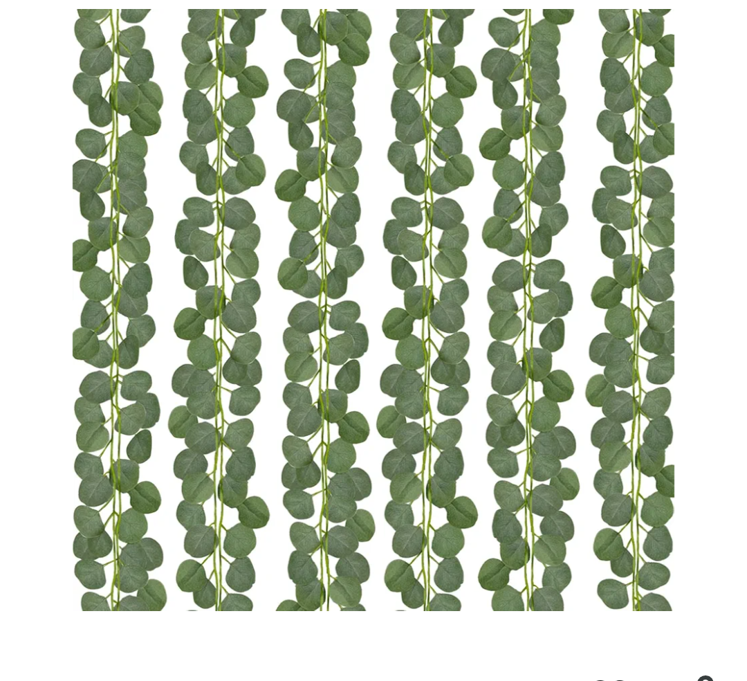 CQURE 12 Pack 84Ft Eucalyptus Garland,Artificial Eucalyptus Leaves Table Greenery Garland Wreath Vines for Wedding Party Table Fireplace Bedroom Wall Room Decor