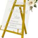 GALAGLAM Table Top Easels for Display, Metal Small Easel Stand for Display Tripod Art Picture Mirror Modern Plate Holder Floor Stands for Display Book Photo Wedding Sign(Gold)