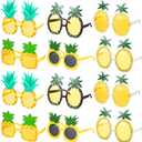 Liliful 12 Pairs Pineapple Sunglasses Luau Glasses Tropical Pineapple Glasses Funny Hawaiian Fruit Shape Booth Props Party Favors for Summer Pool Beach Luau Theme Party Accessories