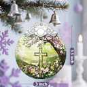 2 x Religious Ornament, Stained Glass Christmas Decorations, Christmas Ornaments for Tree, Holiday Ornament, Cross Gifts, Holiday Party Gifts, Gift Ideas & Xmas Gift