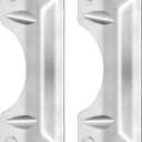 Landhoow 2 Pcs 3 x 7'' Door Latch Guard Plate Cover Stainless Steel Door Security Strike Latch Protector, Against Forced Entry Easy to Install for Home and Commercial (Reinforcement Ribs Style,Silver)