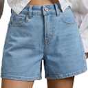 Sidefeel Women's Jean Shorts High Waisted Stretchy Casual Side Seam Denim Shorts