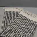 Lahome Boho Bathroom Rugs, Small 2x3 Entry Rug Washable Front Door Bath Mat Woven Cotton Area Rug with Tassels, Farmhouse Non Shedding Lightweight Grey Throw Rug Low Pile Carpet for Kitchen