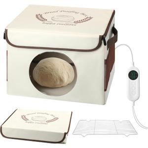 Bread Proofing Box with 86-113 Temp Control & 24H Timer, Dough Proofer with Metal Rack, Proofing Box for Sourdough, Bread Baking, Pizza, Yogurt, Kombucha, Space-Saving