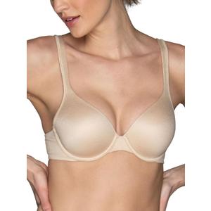 Vanity Fair Women's Perfect T-Shirt Bra, Body Shine Full Coverage, Lightly Lined Cups up to DD (38B, Underwire - Beige)