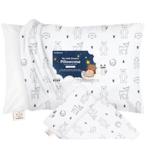 KeaBabies Toddler Pillowcase 13"x18" - Organic Cotton Toddler Pillowcase for Kids, Boys, Girls, Soft & Durable Cotton Cover for Miniature Sleepy Pillows, Cute Colors,Pillow Sold Separately(KeaFriends)