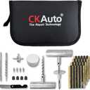CKAuto Universal Tire Repair Kit, Heavy Duty Car Emergency Tool Kit for Flat Tire Puncture Repair, 36 Pcs Value Pack, Tire Plug Kit fit for Autos, Cars, Motorcycles, Trucks, RVs, etc.