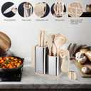 RAXCO Kitchen Set,18-Piece Silicone Cooking Utensils and Stainless Steel Chef's Knives,Khaki (Khiki)