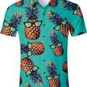 RAISEVERN Mens Hawaiian Shirt Casual Button Down Short Sleeve Tropical Beach Dress Shirt for Summer Holiday, 3XL