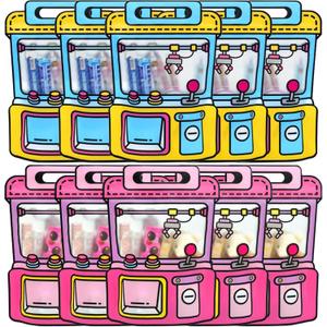 30 PCS Bulk Gift Bags for Kids with Handle,Children Large Goodie Bags with Stand-up Bottom, Grip Seal Party Favor Bag, Students Back to School Treat Bag, Cute Snack Candy Bags for Birthday, Classroom (2 Mix Color (pink blue))