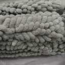 H.VERSAILTEX Sage Bathroom Rugs, Bath Mat Set of 2 Extra Thick Chenille Striped Pattern Shaggy Bath Rugs for Bath Room, Non Skid Bath Mats for Bathroom Floor (32 x 20 Plus 24 x 17 - Inches)