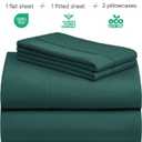 LuxClub 4 PC Queen Sheet Set, Breathable Luxury Bed Sheets, Deep Pockets 18" Wrinkle Free Cooling Sheets Machine Washable Hotel Bedding Silky Soft - Emerald Queen