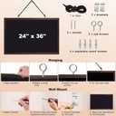 Comix Magnetic Chalkboard, 24 x 36 Inches Wooden-Framed Blackboard, Hanging Chalk Board for School Office Home and Restaurant Menu
