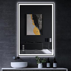 LED Bathroom Mirror with Lights, 2436 Lighted Vanity Mirror with 3 Colors Lights, Anti-Fog, HD Glass with Shatter-Proof Film, Dimmable Brightness, Memory Function, UL-Listed (Frontlit)