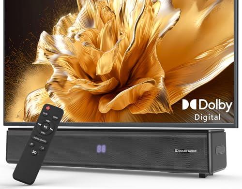 GEOYEAO TV Sound Bar, Bluetooth Sound bar with Dolby Digital Surround Audio System for Smart TV, HDMI ARC/Opt/Aux Home Theater Speaker for Game/PC/Projector